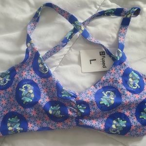NWT FUSED HAWAII Bikini Top in Elephant Print, LG